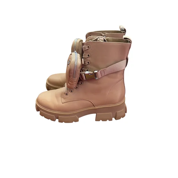 Steve Madden THORAP Platform Combat Boots with Pouch Beige Tan‎ Women's 10 - Image 2