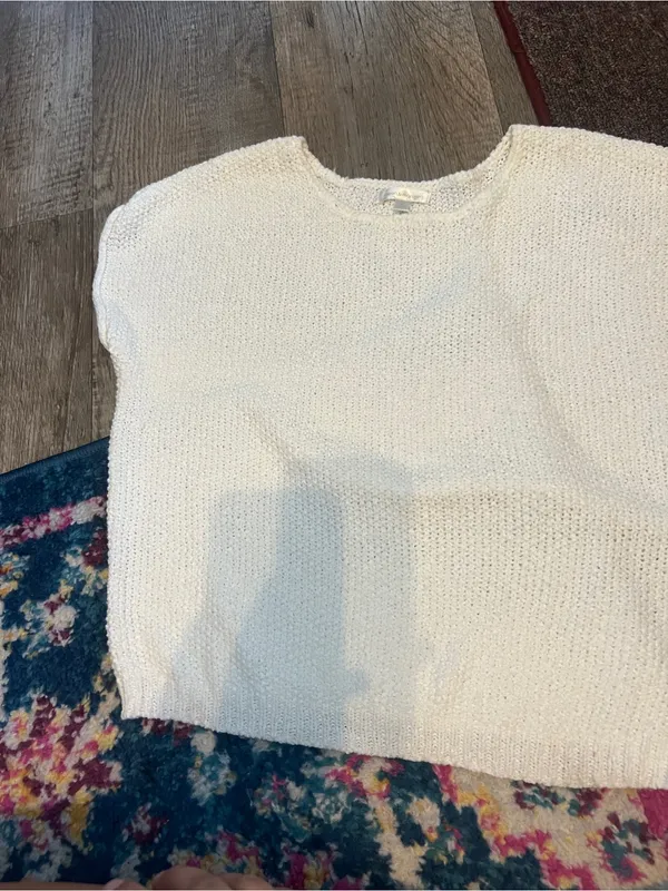 Moon & Madison Cream Short-Sleeve Knit Sweater - Image 4