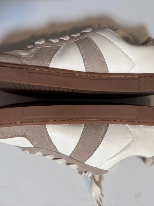 Sincerely Jules Bailey Sneakers 7.5 White Taupe Lace Up Casual Retro Shoes - Image 6