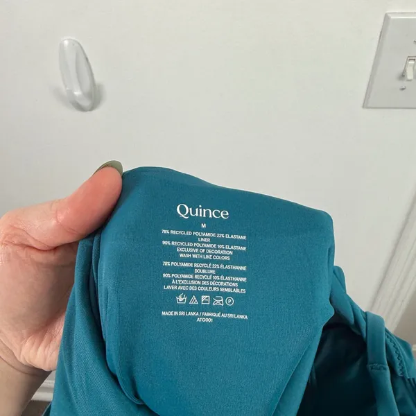 Quince Italian Cut Out One Piece Swimsuit Lagoon Teal Blue NEW Womens Medium - Image 7
