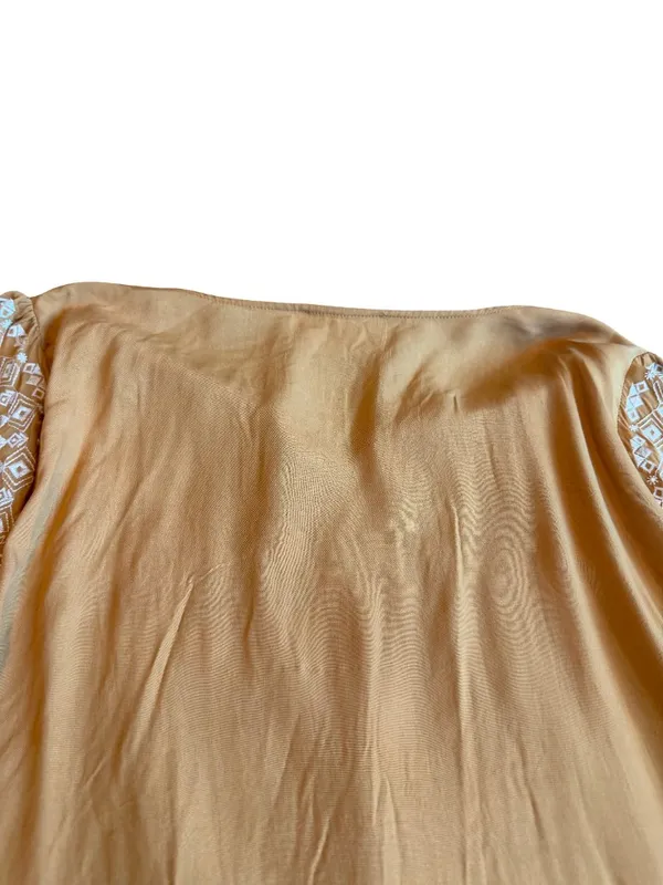 Savanna Jane Yellow Embroidered Peasant Blouse Top Shirt Flowy Size 2X Women's - Image 8