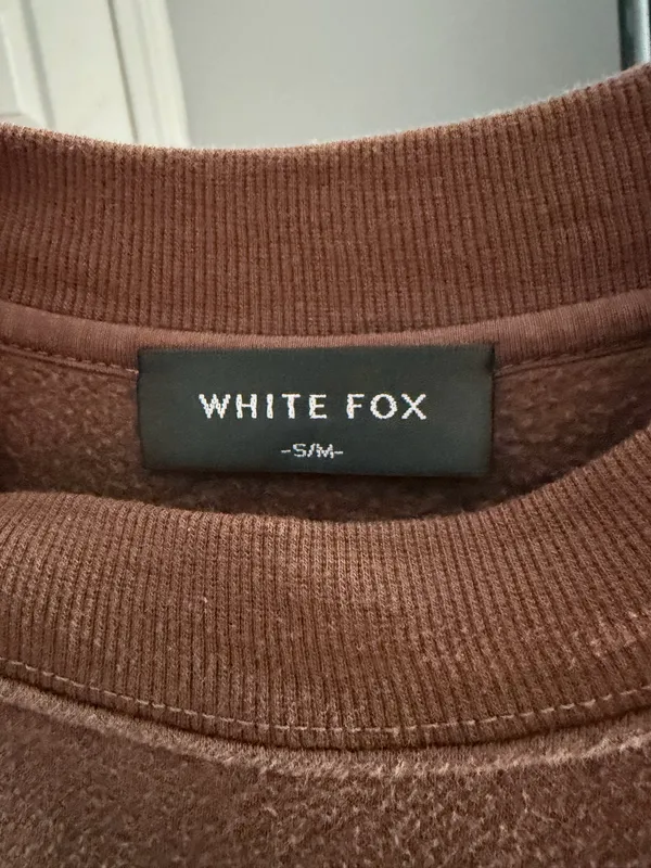 White Fox Crewneck Boutique Sweatshirt Brown - Image 3