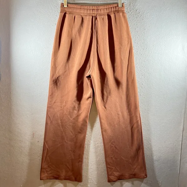 1116 | Minimalist Co-ord Lounge Set 2pc Quarter Zip Wide Leg Brown Womens‎ Small - Image 9