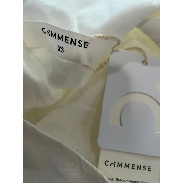 Commense Old Money Minimalist Cotton & Linen Backless White Halter Dress NWT XS - Image 4