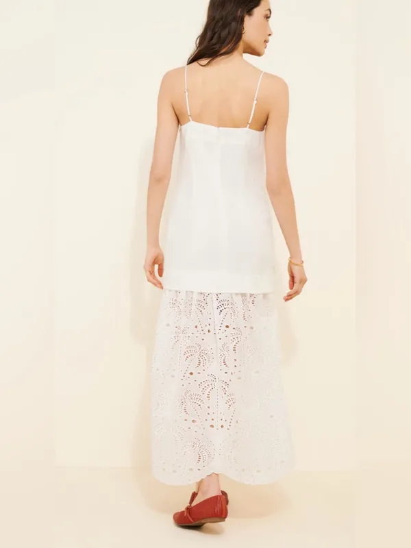 Mon Renn Agua Anglaise White Eyelet Lace Maxi Dress size Small $219 - Image 2