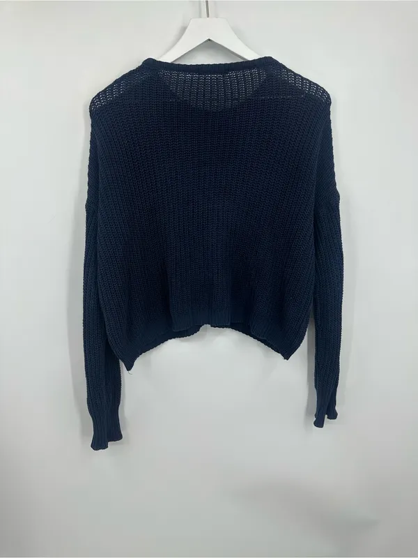 Brandy Melville Blue Open Knit Sweater One Size Boho - Image 6