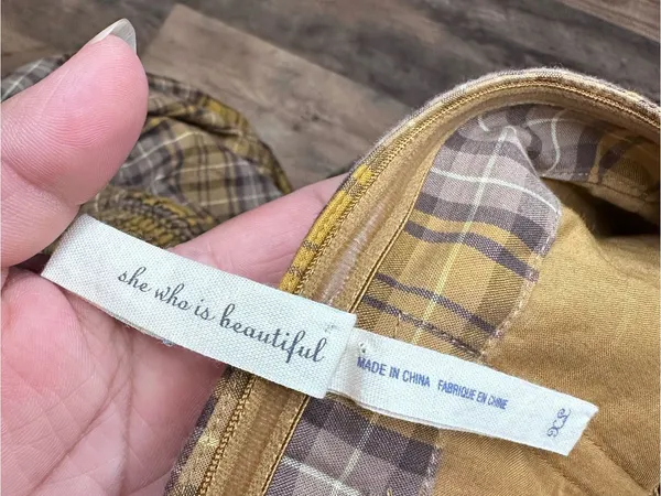 Maeve (Anthropologie)Yellow Plaid Strapless Sundress with Ruffle Front - Image 7