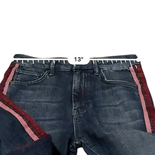 Mother Denim High Waisted Looker Jeans in Here Kitty, Kitty‎ Glitter Racer Sz 25 - Image 14