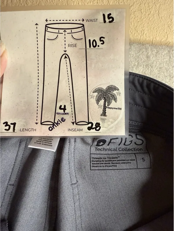 FIGS Zamora Jogger Scrub Pants Gray Technical Collection Womens Small W18SW2005 - Image 5
