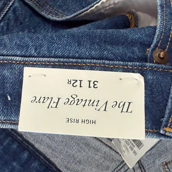 Abercrombie & Fitch The Vintage Flare Jeans Womens 31‎ Blue High Rise Raw Hem - Image 12