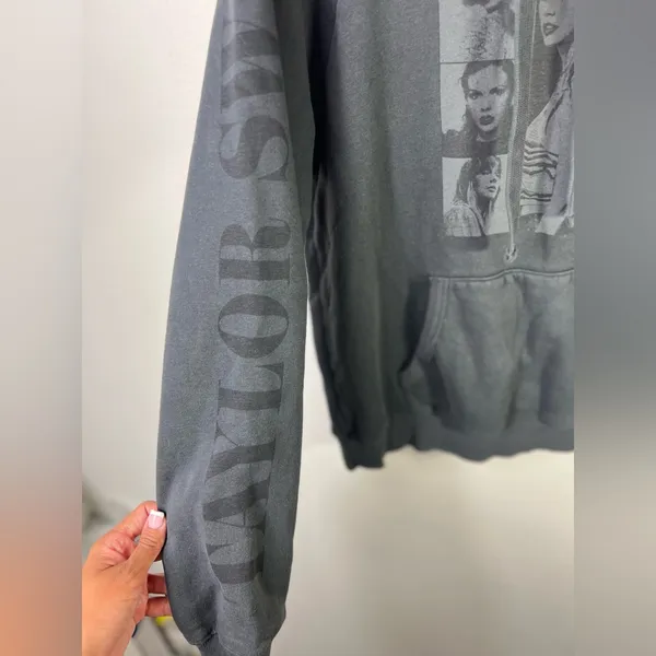 Taylor Swift UNISEX Official Merch Eras Tour Dark Gray Graphic Hoodie Sz M - Image 4