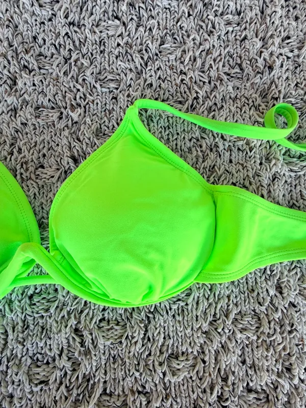 Xhilaration (Target) | Wire Cup Neon Green Bikini Swim Top | L - Image 2