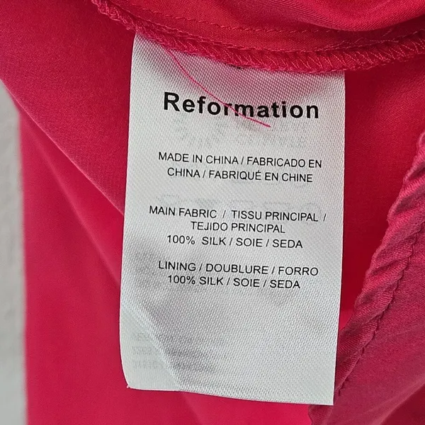 Reformation Silk Marguerite Midi Dress‎ in Pink Size 2 Formal - Image 10