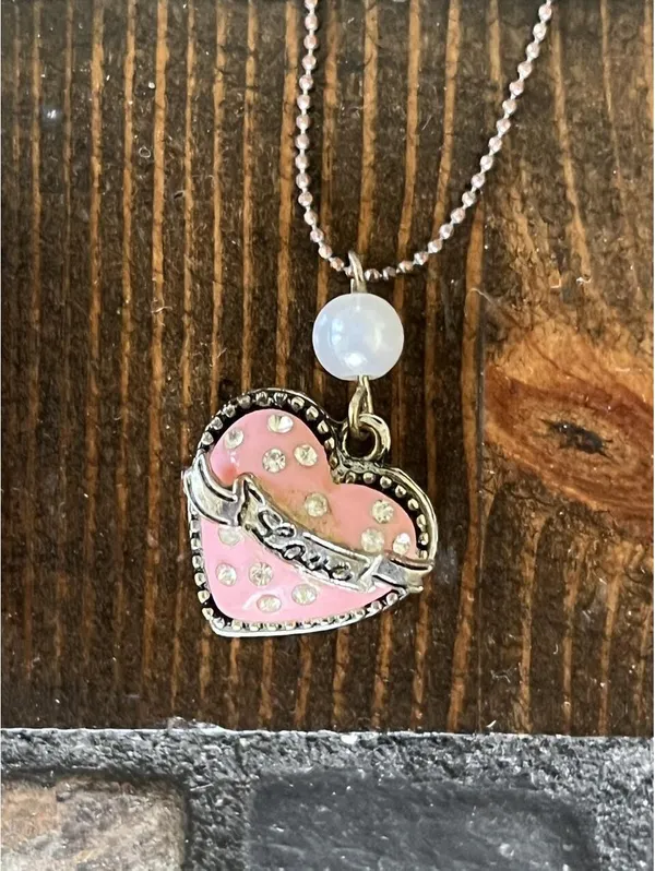 Vintage Y2K Betsey Johnson Coquette Pink Heart Necklace & Earrings Set 💗 - Image 3