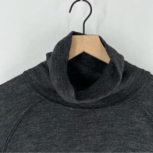 WeThe Free Raw Edge Split Back‎ Long Sleeve Burnout Knit Turtleneck Top - Image 2