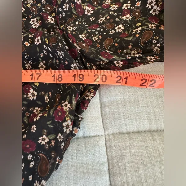 Lara Guidotti Anthropologie Floral silk blend sheer long sleeve dress size M - Image 11