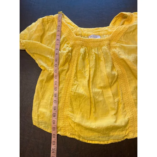 Philosophy Republic Clothing Yellow Square Neck Peasant Top L Cottagecore‎ Boho - Image 5