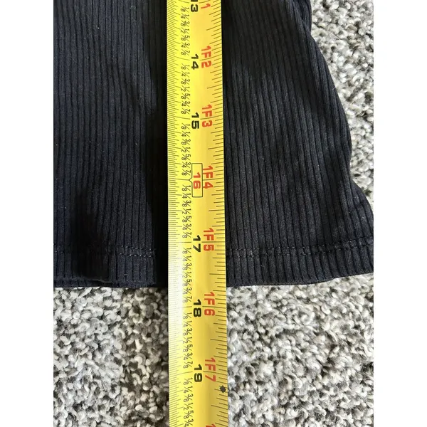 H&M Divided black ribbed short-sleeve crop top XL - Image 4