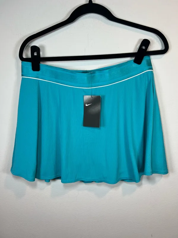 Nike Court Flouncy Tennis Skirt Skort Teal Blue Dri-Fit Shorts Lined Golf NEW XL - Image 6