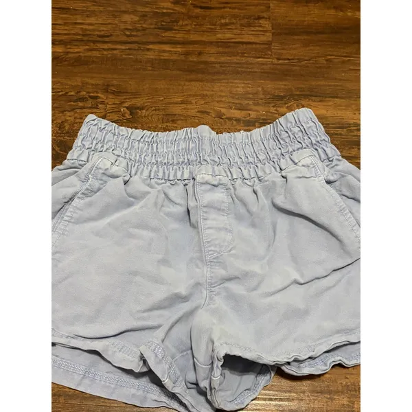 NEW Aerie Shorts Size XS Blue Chambray Elastic Waist Comfort Casual With Pockets - Image 2