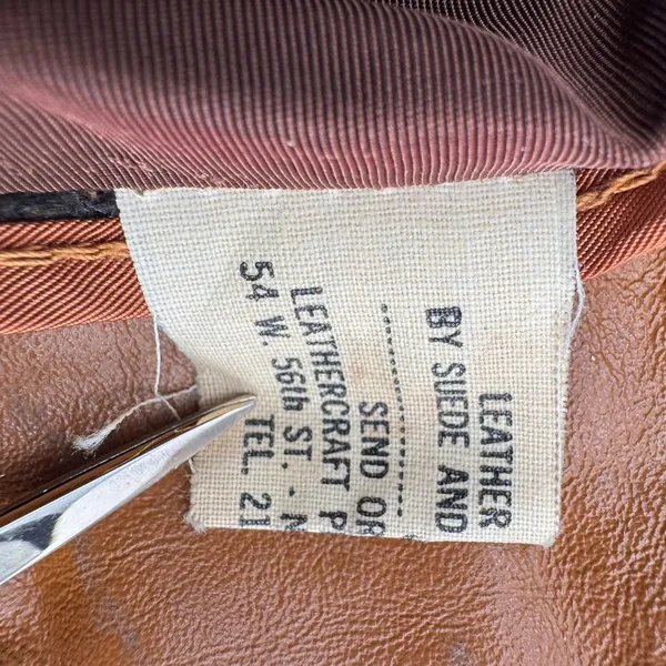 Vintage 70s Leather Jacket Brown Double Breasted Belted Union Made in USA Retro - Image 12