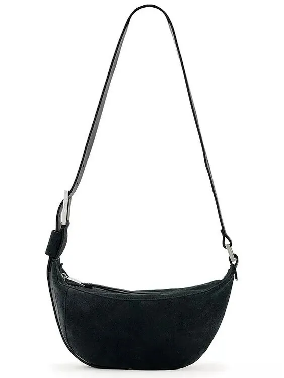 AllSaints Luna Suede Crossbody Bag NWT Ink Blue - Image 5