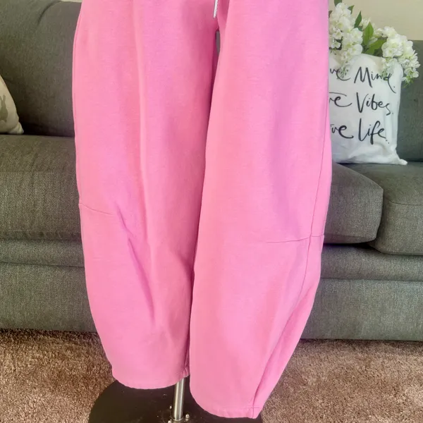 Abercrombie Pink High Rise Sunday Barrel Sweatpants - Image 4
