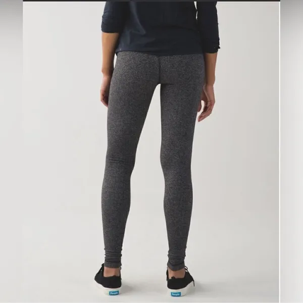 Lululemon Wunder Under Pant III Heathered Herringbone Heathered Black Size 6 - Image 4