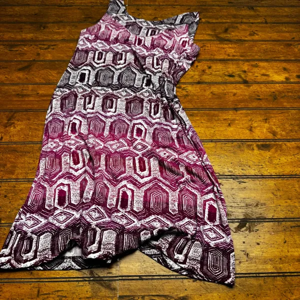 ANA A New Approach Womens Purple Geometric Honeycomb Sleeveless‎ Knit Dress M - Image 5