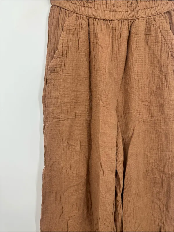 Aerie Brown Wide Leg High Waisted Pants Size Small Boho Loungewear - Image 2