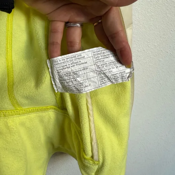 Lululemon Yellow Cream Down Ski Jacket Sz 6 Hooded Water Resistant Luxe Warm - Image 12
