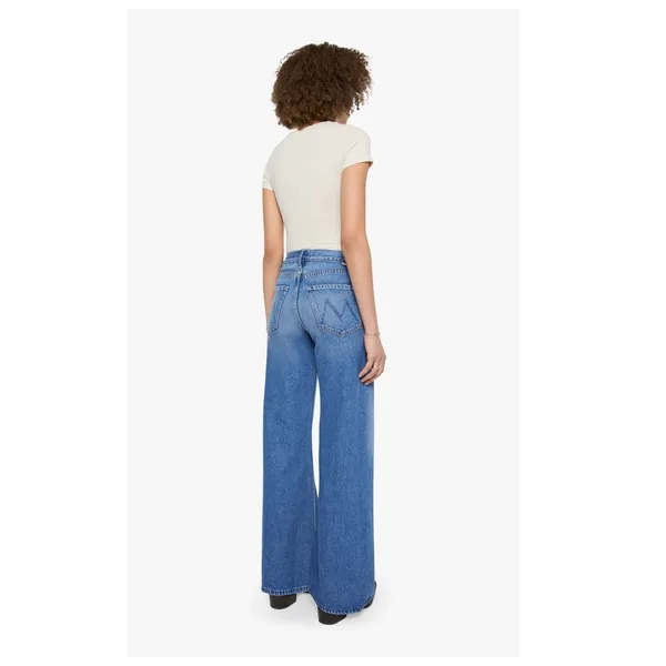 MOTHER Lil Lemon Twist Sneak High Waist Wide Leg Jeans Size 28 - Image 3