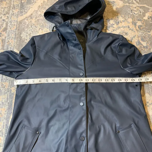 Hunter Original Women's Hooded Waterproof Rain Coat Navy XS (Flawed) - Image 3
