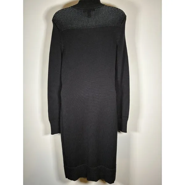 Lauren Ralph Lauren Mock Neck Quarter Zip Long Sweater Dress Black‎ Size PS - Image 2