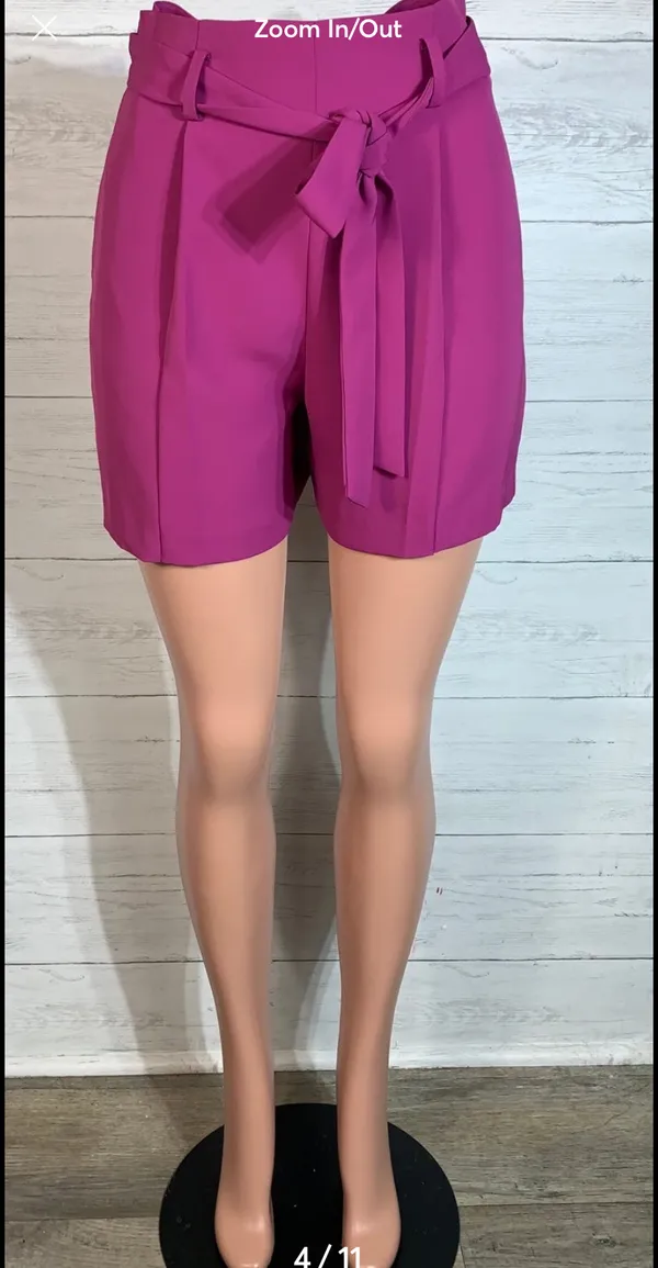 Uniqlo pink/purple belted shorts womens size XS - Image 2