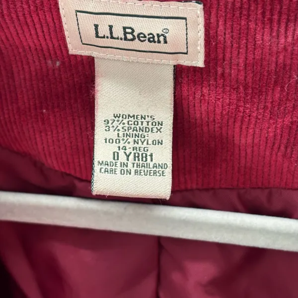 L.L. Bean Women’s Vintage Burgundy Corduroy Blazer - Image 4