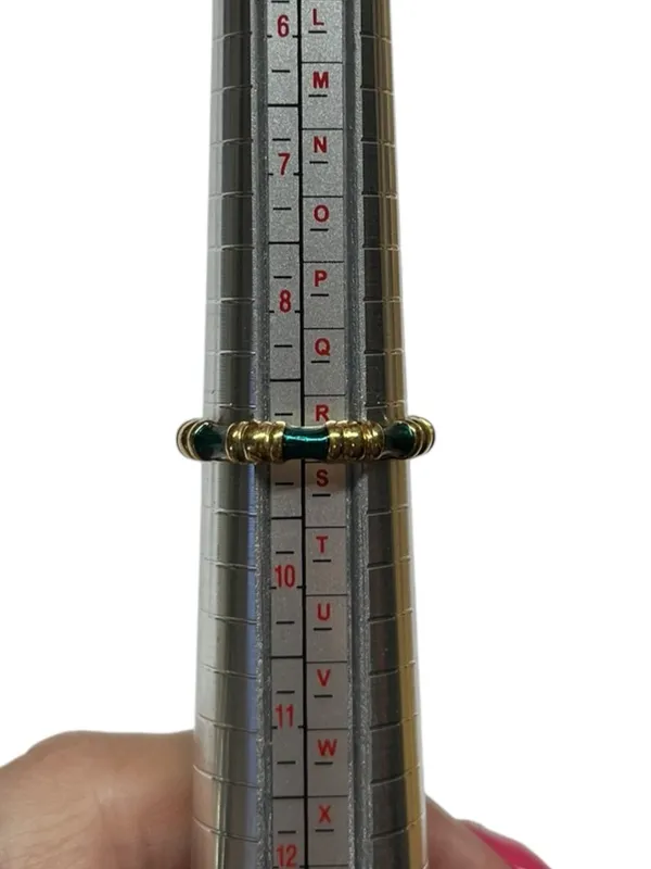 Vintage Avon Stacking Ring Gold and Green Size 9 - Image 2