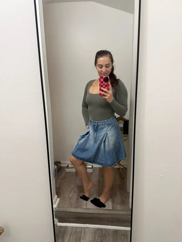 Airz blue denim pleated skirt - Image 8