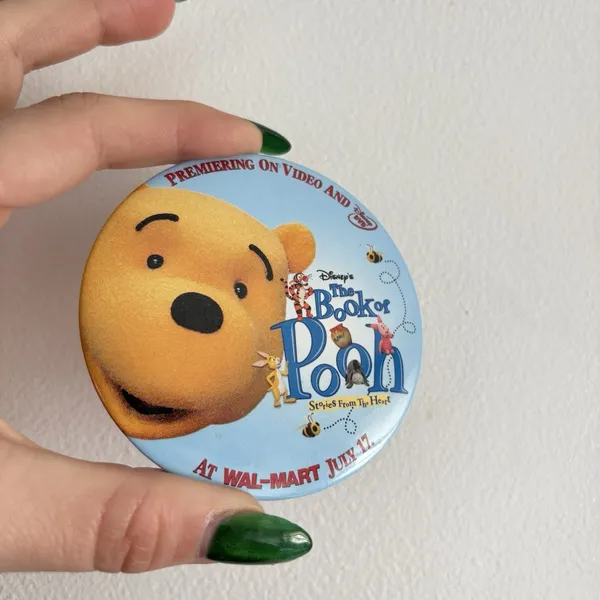 Vintage The Book‎ Of Winnie The Pooh Movie Promo Pin Brooch Button Disney Y2K - Image 2