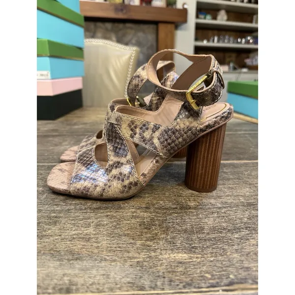 COLE HAAN Womens Beige Cut Out Reina Square Toe Leather Sandals Shoe Size 8 - Image 3