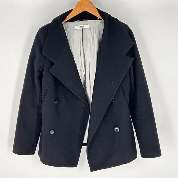 HOPE Ringstrand Soderberg Wool Coat Womens 36 Small Double Breasted Sweden Black - Image 8