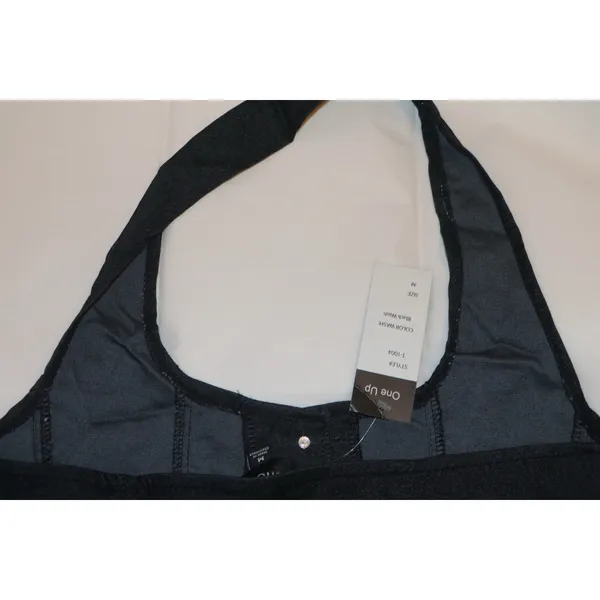 Button Up Halter Vest Crop Top Black Size M - Image 5