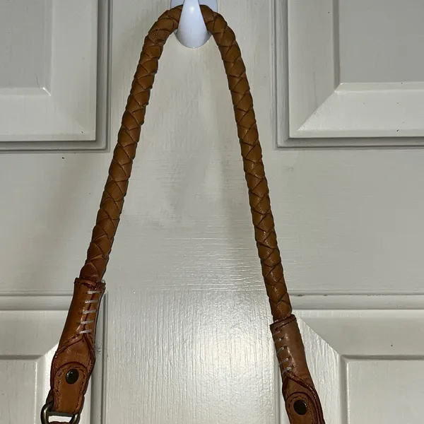 Free People Cream and Brown Hobo Bag - Image 7