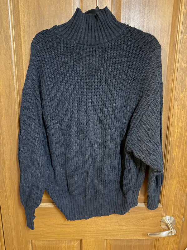 OFFLINE by Aerie Black Knit Sweater 1/4 Zip - Image 2