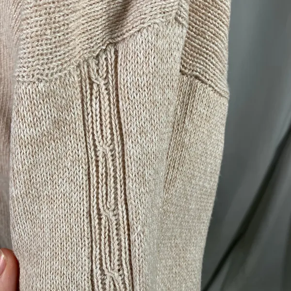 Cottage Essentials Embroidered Floral‎ Sweater Beige Ramie Cotton M Vintage - Image 11