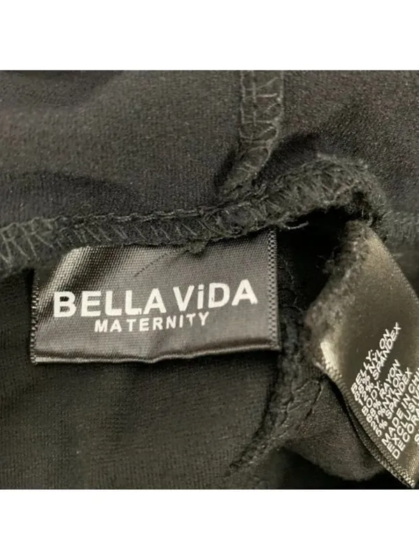 Bella Vida Maternity Black Stretch Skinny Pants Small Rhinestone Pocket Detail - Image 4