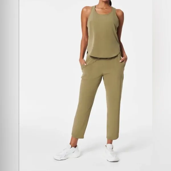 NEW Spanx Out of Office Trousers in Tuscan Olive size large TALL women jogggers - Image 3