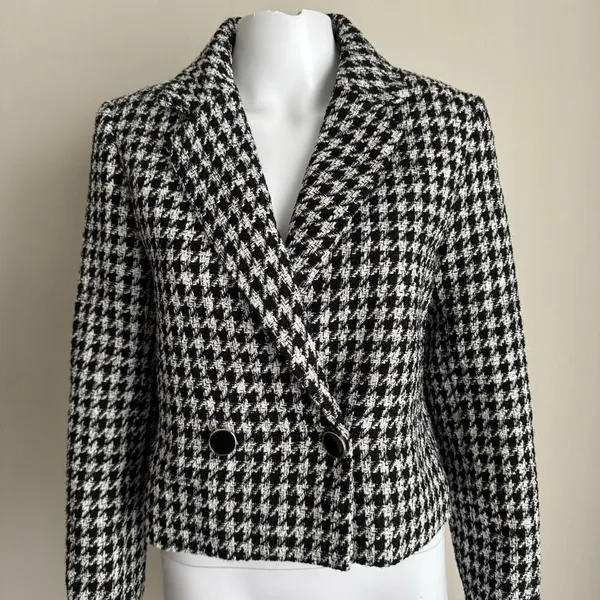 Anthropologie Maison D’ Amelie Made In Paris Houndstooth Twee Jacket - Image 8