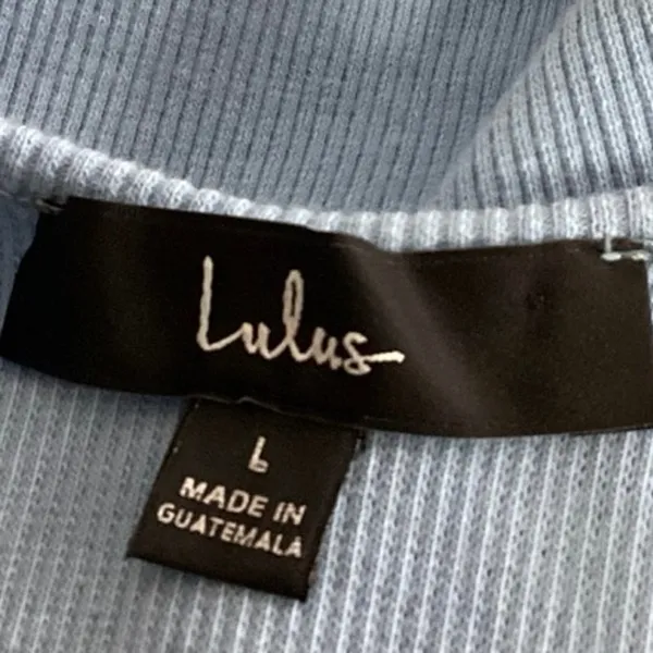 Lulus Go With You Light Blue Ribbed Ruched Cutout Sleeveless Bodycon Dress Sz L - Image 7