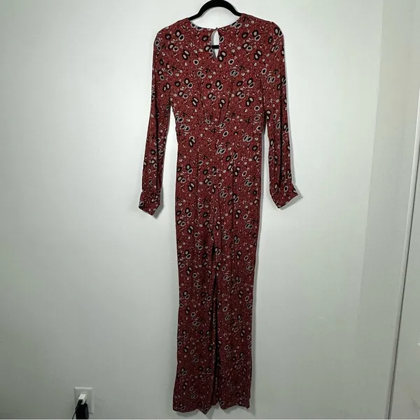 Free People Some Like It Hot Long Sleeve Flare Jumpsuit Size 0 - Image 4
